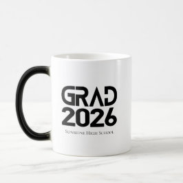 Class of 2026 Graduation Black White Minimalist モーフィングマグカップ