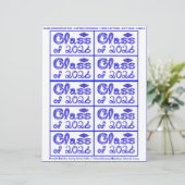 Class of 2026 Graduation Blue Tag Captions Paper (スタンド正面)