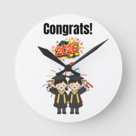 Class of 2026 Graduation Celebration ラウンド壁時計
