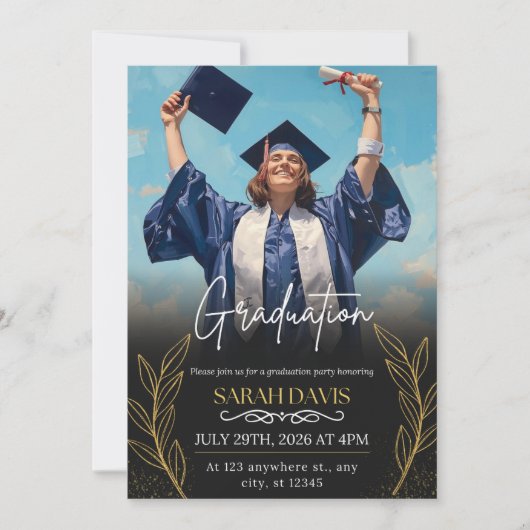 Class of 2026 Graduation Celebration Modern 招待状 (正面)