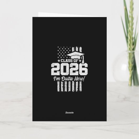 Class of 2026 Graduation Distressed Flag Design カード (裏面)