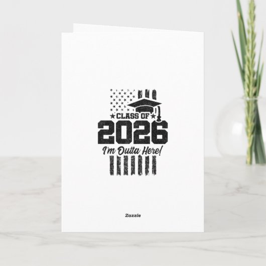 Class of 2026 Graduation Distressed Flag Design カード (裏面)