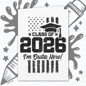 Class of 2026 Graduation Distressed Flag Design カード