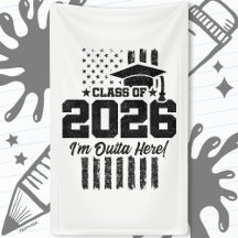 Class of 2026 Graduation Distressed Flag Design