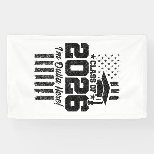 Class of 2026 Graduation Distressed Flag Design 横断幕 (横)