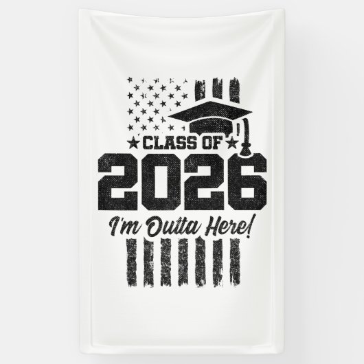 Class of 2026 Graduation Distressed Flag Design 横断幕 (縦)