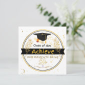 Class of 2026 Graduation Gold Floral Sticker 招待状 (スタンド正面)
