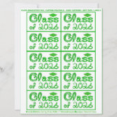 Class of 2026 Graduation Green Tag Captions Paper (正面)
