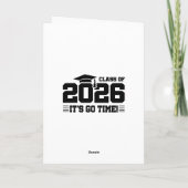 Class of 2026 Graduation It’s Go Time Funny Quote カード (裏面)