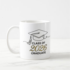 Class of 2026 Graduation Mug with Gold Mortarboard コーヒーマグカップ