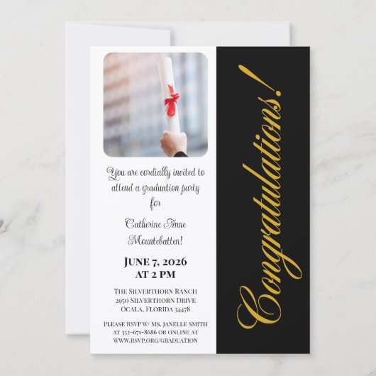 Class of 2026 Graduation Party Invitation 招待状 (裏面)