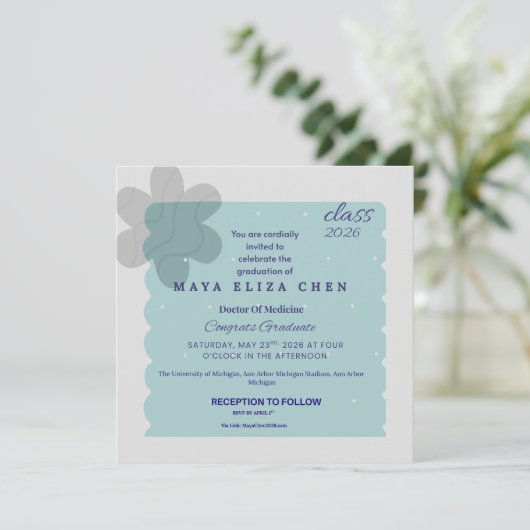 Class of 2026 Graduation Party Invitation | Modern 招待状 (スタンド正面)