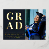 Class of 2026 graduation photo announcement card  箔招待状 (正面)