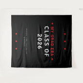 Class of 2026 Graduation Photo Booth Backdrop Red  タペストリー (正面(横))