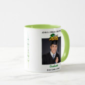 Class of 2026 Graduation Photo Green Script Gradua マグカップ (正面右)