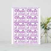 Class of 2026 Graduation Purple Tag Captions Paper (スタンド正面)