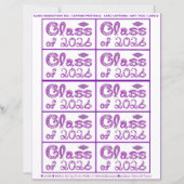 Class of 2026 Graduation Purple Tag Captions Paper (正面)