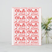 Class of 2026 Graduation Red Tag Captions Paper (スタンド正面)