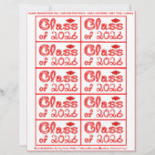Class of 2026 Graduation Red Tag Captions Paper (正面)