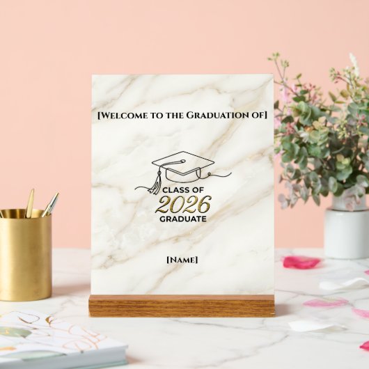 Class of 2026 Graduation / Señal de Mesa  アクリルサイン (ウェディング)