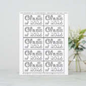 Class of 2026 Graduation Silver Tag Captions Paper (スタンド正面)
