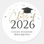 Class of 2026 Graduation Sticker ラウンドシール (正面)