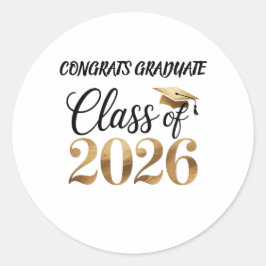 Class of 2026 Graduation T-Shirt Gift ラウンドシール