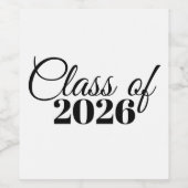 Class of 2026 Graduation Wine Bottle Label Custom ワインラベル (シングルラベル)