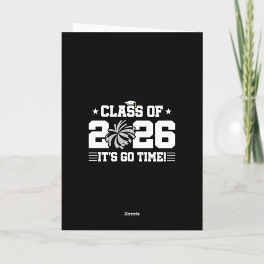 Class of 2026 Gray Cheer Graduation It’s Go Time カード (裏面)