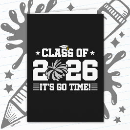 Class of 2026 Gray Cheer Graduation It’s Go Time カード