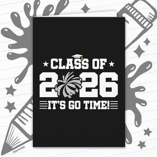 Class of 2026 Gray Cheer Graduation It’s Go Time カード