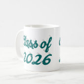 Class of 2026 green script  graduation  コーヒーマグカップ (正面左)