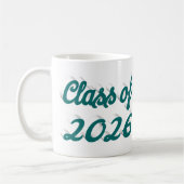 Class of 2026 green script  graduation  コーヒーマグカップ (左)