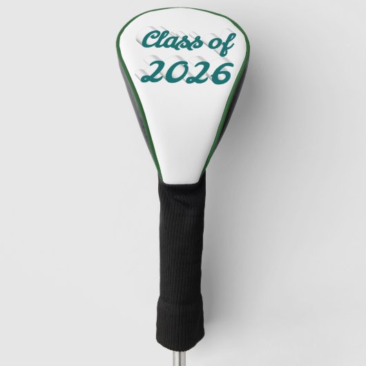 Class of 2026 green script graduation ゴルフヘッドカバー (正面)