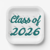 Class of 2026 green script graduation  ペーパープレート (正面)