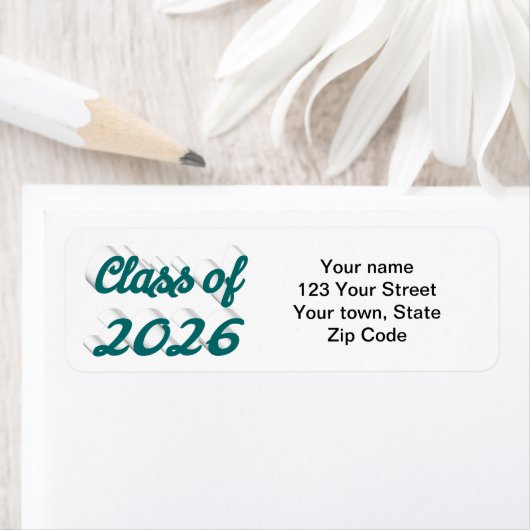 Class of 2026 green script graduation ラベル (インサイチュ)