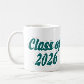 Class of 2026 green text graduation コーヒーマグカップ (左)