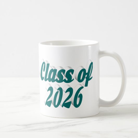 Class of 2026 green text graduation コーヒーマグカップ (右)