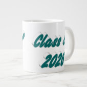 Class of 2026 green typography graduation ジャンボコーヒーマグカップ (正面右)