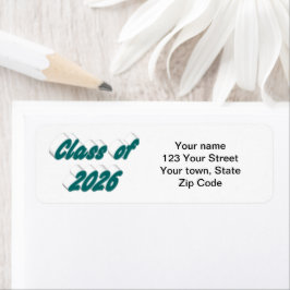 Class of 2026 green typography  graduation ラベル