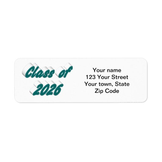Class of 2026 green typography graduation ラベル (正面)