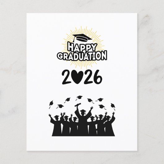 Class of 2026 Happy Graduation - Minimalist  チラシ (正面)