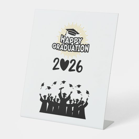 Class of 2026 Happy Graduation - Minimalist  台座サイン (正面)