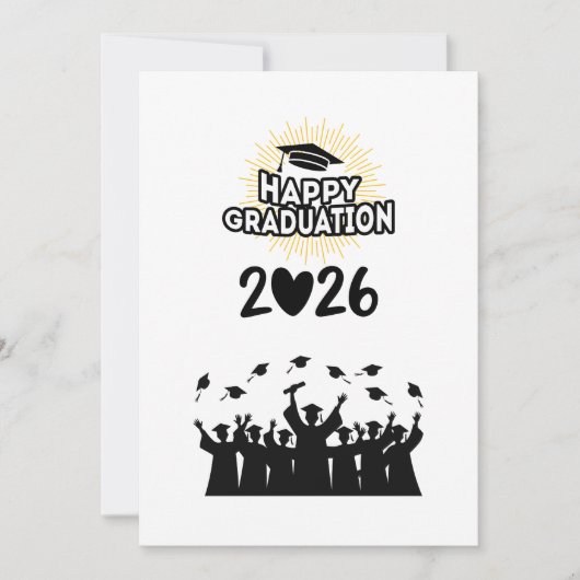 Class of 2026 Happy Graduation - Minimalist  招待状 (正面)