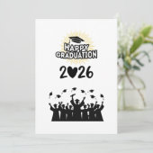 Class of 2026 Happy Graduation - Minimalist  招待状 (スタンド正面)