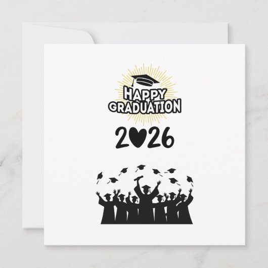 Class of 2026 Happy Graduation - Minimalist  招待状 (正面)