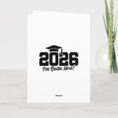 Class of 2026 I’m Outta Here Graduation Quote カード (裏面)