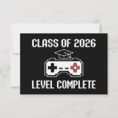 Class Of 2026 Level Complete Gaming Graduation 案内状 (正面)