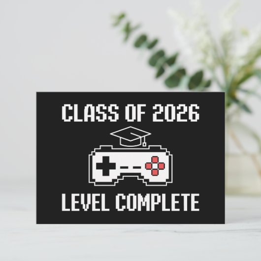 Class Of 2026 Level Complete Gaming Graduation 案内状 (スタンド正面)