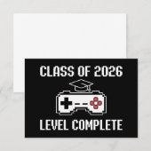 Class Of 2026 Level Complete Gaming Graduation 案内状 (正面/裏面)